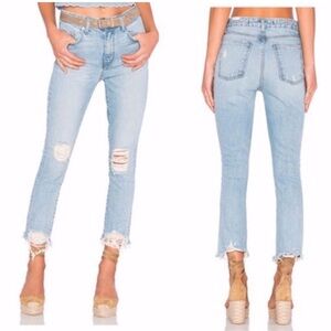 Lovers + Friends Light Blue Distressed Jeans